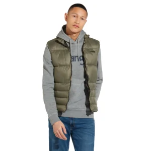 WRANGLER PUFFER VEST DUSTY OLIVE W4723X445