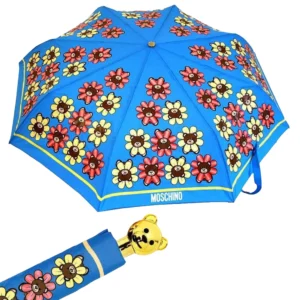 MOSCHINO OMBRELLO DONNA 8126 FLOWER BEAR AZZURRO