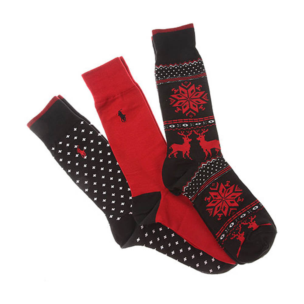 POLO RALPH LAUREN 3 PACK CALZA UOMO ONE SIZE COL ASS 449824753001