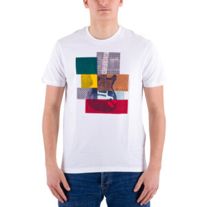 BEN SHERMAN 64041 010 T SHIRT CROPPED GUITAR TEE WHITE
