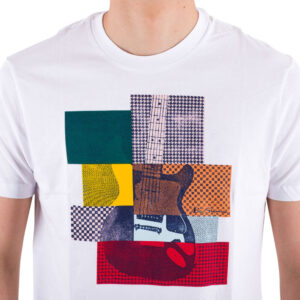 BEN SHERMAN 64041 010 T SHIRT CROPPED GUITAR TEE WHITE