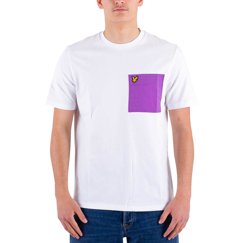 LYLE & SCOTT T SHIRT PARACHUTE POCKET TS1502V BIANCO VIOLA