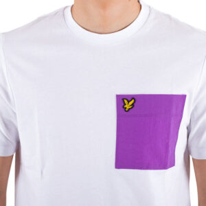 LYLE & SCOTT T SHIRT PARACHUTE POCKET TS1502V BIANCO VIOLA