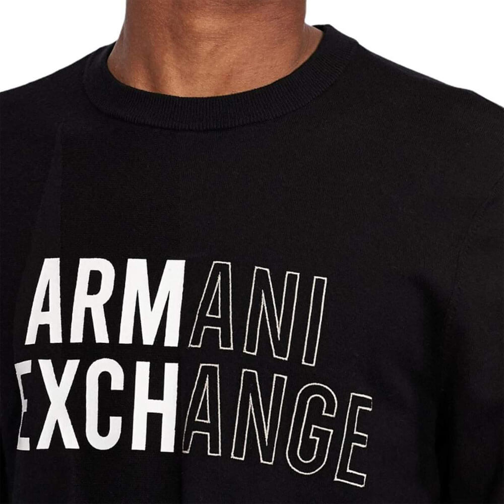 Armani Exchange FELPA - Ikdienas džemperis - black/melns 