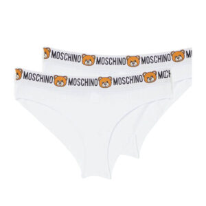 MOSCHINO 2 PACK DONNA BRAZILIAN BRIEF ZUA4711 9003 1 BIANCO