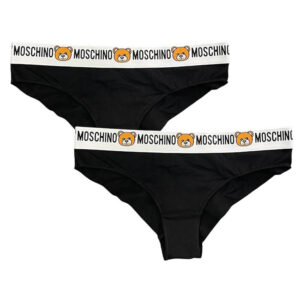 MOSCHINO 2 PACK DONNA BRAZILIAN BRIEF ZUA4711 9003 555 NERO