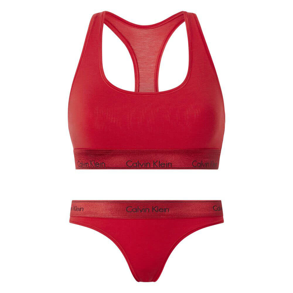 Calvin Klein Completo Top e Slip donna 000QF6233E VJU Rosso - Abbigliamento  Mediterraneo