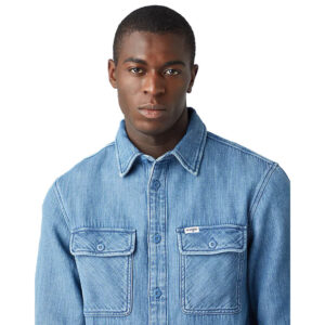 Wrangler Camicia Overshirt Mid Indigo W5B23Lx8E Blue