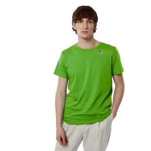 K-Way Uomo T Shirt Edouard FLUO K4117GW T84 Green Fluo