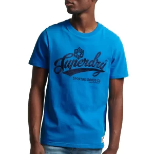 Superdry T Shirt uomo Vintage Script Style M1011306A YK5 Vibrant Blue