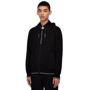 Armani Exchange Felpa uomo con cappuccio e zip 8NZM82 ZJH3Z 1200 Black