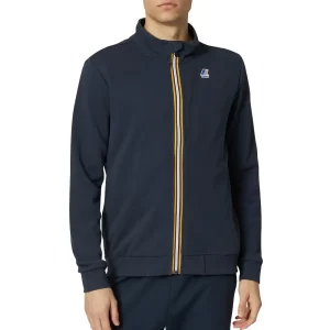 K-Way Uomo felpa Le Vrai Augur Poly cotton K41225W K89 Blue Depth