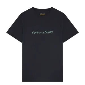 Lyle & Scott Embroidered T Shirt Uomo TS1830V W885 Dark Navy Molly's green