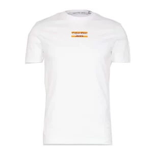 Calvin Klein T shirt uomo transparent stripe J30J322872 YAF Bianco