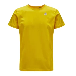 K-Way Uomo T Shirt Le Vrai Edouard K007JE0 T05 Yellow Dark