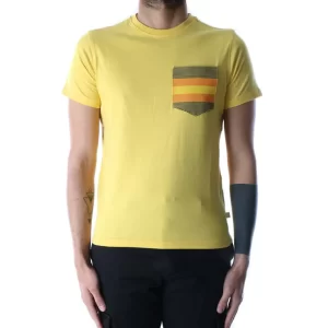 K-Way Uomo T Shirt Ros Pocket K3121UW XZ7 Yellow Sunstruck