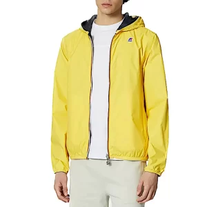 K-Way giacca uomo corta Jacques plus 2 double K111NMW ALY Yellow Soleil Blue Depth