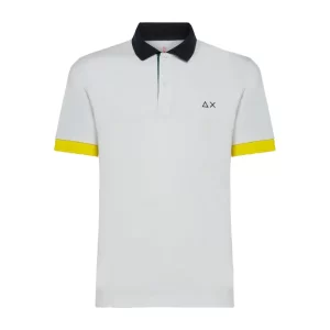 SUN68 Polo uomo 3 color way A33114 01 Bianco