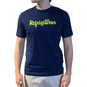 Refrigiwear Davis T shirt uomo T22100 JE9101 F02970 Blu Medio New