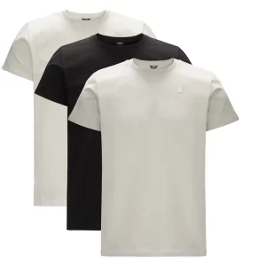 K-Way tripack t shirt Edwing Round K7112QW ABM White Grey Mid Black Pure