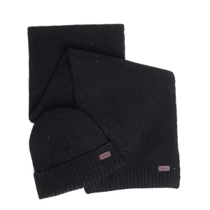 BARBOUR Carlton Fleck Beanie & scarf MGS0047 BK31 Black