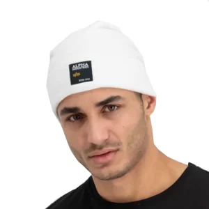 Alpha Industries Label Beanie unisex 118934 09 White