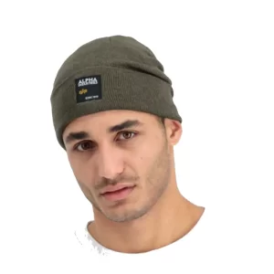 Alpha Industries Label Beanie unisex 118934 369 Army Green