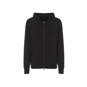 Armani Exchange Cardigan con zip e cappuccio 6RZE1B ZMX8Z 1200 Black