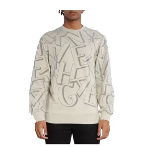 Armani Exchange Felpa uomo girocollo logata 6RZMBA ZJBWZ 1934 Silver lining