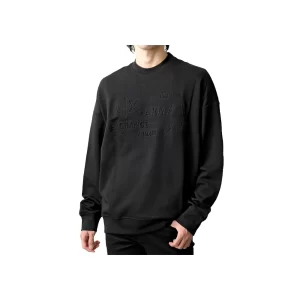 Armani Exchange felpa uomo girocollo con logo tono su tono 6RZMAC ZJMAZ 1200 Black