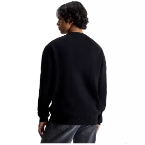 Calvin Klein felpa uomo vertical institution J30J323977BEH Nero