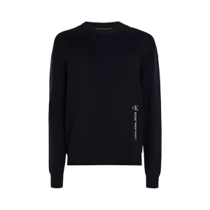 Calvin Klein felpa uomo vertical institution J30J323977BEH Nero