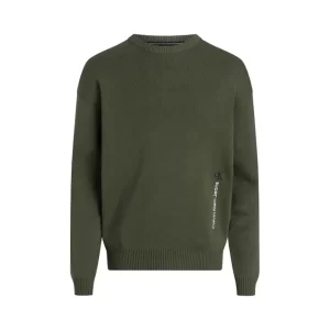 Calvin Klein felpa uomo vertical institution J30J323977LLP thyme