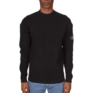 Calvin Klein maglia uomo badge relaxed J30J323986BEH Nero