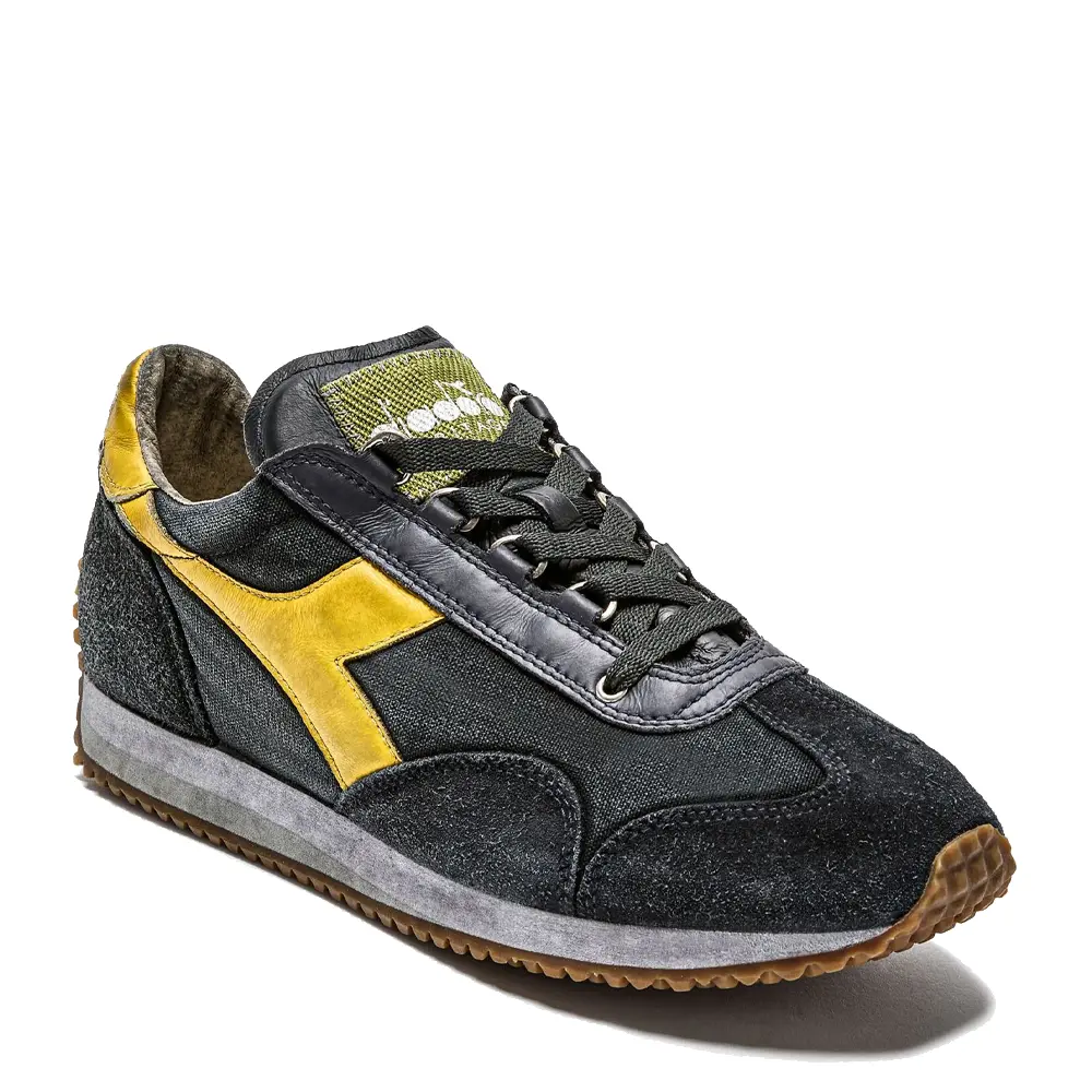 Diadora Equipe H Dirty Stone Wash EVO 201174736 C0002 Nero Antracite Ebano Abbigliamento Mediterraneo