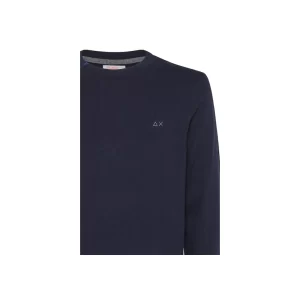 SUN68 maglia girocollo uomo Round Solid K43101 07 Blu Navy