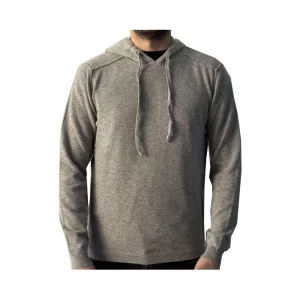 Wool & Co Felpa con cappuccio cachemire blend WO0206 10 Grigio