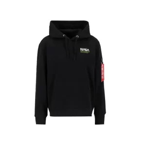 Alpha Industries Felpa uomo con cappuccio Skylab NASA Hoodie 138336A 246 Black green