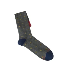 Gallo calza lunga uomo in cotone leggero fantasia coccinelle AP514257 11824 ferro