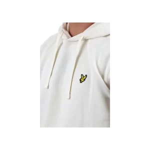Lyle & Scott Felpa uomo con cappuccio Brushed Back ML1139V W904 Sail White