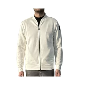 Suns Felpa uomo con zip bomb BL MFS33026U V2 OFF WHITE