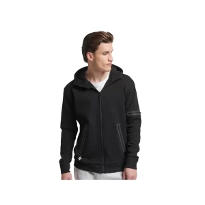 Superdry M2013478A 02A Black Felpa uomo Gymtech zip up hoodie