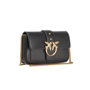 Pinko Love one pocket C vitello seta nero antique gold 100061 A0F1 Z99Q