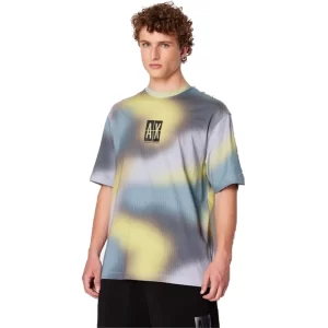Armani Exchange Maglia Uomo 3DZMJN ZJH4Z 7600 Yellow Plum RGB Pattern