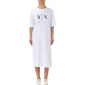Armani Exchange Woman Jersey Dress 3DYA79 YJ3RZ 1000 Optic White