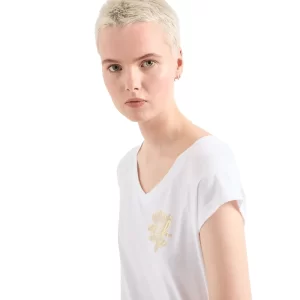 Armani Exchange t shirt donna 3DYT28 YJ8QZ 1000 Optic White