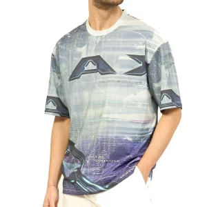 Armani Exchange t shirt uomo 3DZTJP ZJXTZ 6917 Chain All Over