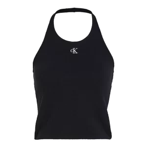 Calvin Klein Top Slub Rib Halterneck J20J223101BEH Black