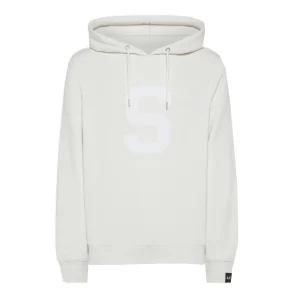 SUN68 Felpa cappuccio tone on tone K43127 31 Bianco Panna