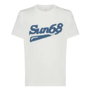 SUN68 T shirt uomo T34116 31 Bianco Panna